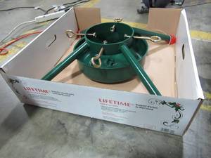 lot 229 image: Lifetime Steel Tree Stand for Up to a 12 Foot Tree.  New in Box
