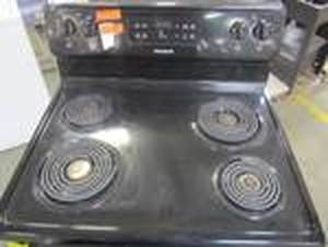 lot 157 image: Frigidaire Freestanding 5.3-cu ft Self-Cleaning Electric Range FFEF3016US - Used, oven door is damaged
