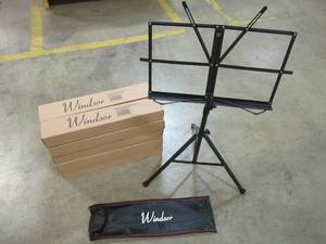 lot 126 image: 10 Windsor 050151-BK Windsor Music Stand With Bag - Black - NEW IN BOXES