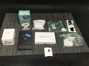 lot 8 image: Mixed Lot of phone & watch accessories adapters, earpods, glass protector(s), band replacement(s), and more- As is, untested- See Photos