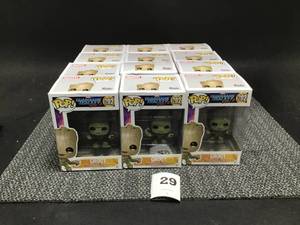 lot 29 image: HUGE LOT of Pop Marvel, Guardians of the Galaxy 202 - Groot - Lot of 12