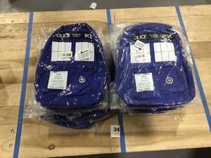lot 34 image: Resellers Lot- BBC Dr. Who Backpack- Lot of 15, individually packaged