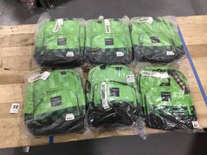 lot 37 image: Resellers Lot- Minecraft Creeper Lot of 6 Green Backpacks- Individually Packaged