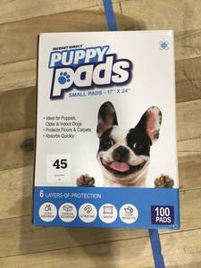 lot 45 image: MedNET Direct Puppy Pads- 100 pads- Size small 17x24