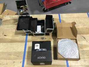 lot 72 image: Mixed Lot of 3-Baban Shower Head Combo, Loligrace Black Silver Makeup Box, Okachi Facial Steamer