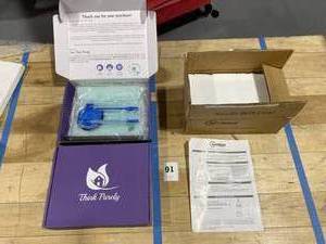 lot 91 image: SUNWIND Solar Cracked Glass Ball Lights (1) AND Think Purely 5pc Silicone Food Storage Bags (2 packages)