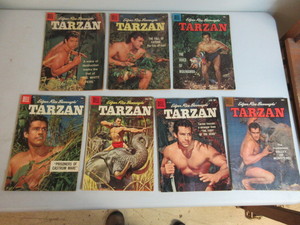 lot 422 image: TARZAN BY DELL PUBLISHING FIVE ISSUES FROM 1958, 2 ISSUES FROM 1959