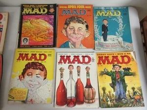 lot 432 image: SIX ISSUES OF MAD MAGAZINE FROM 1958