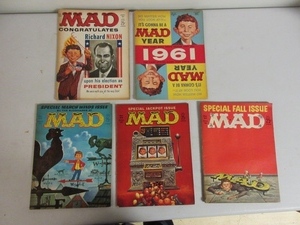 lot 435 image: FIVE ISSUES OF MAD MAGAZINE FROM 1961
