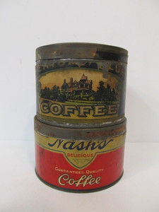lot 53 image: Old Vintage 1910s-20s Advertising Coffee TinsCans