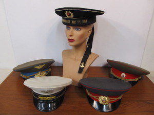 lot 60 image: Group of Russian & German Military Officers Hats