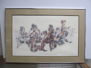 lot 72 image: Signed Numbered CHAIM GROSS Framed Print - The Dancers
