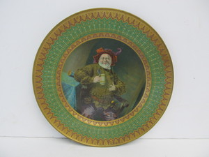 lot 17 image: Antique FALSTAFF BEER Tin Litho Advertising Tray - Dresden Art Plate