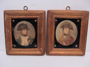lot 89 image: Antique Framed Military General Wall Plaques