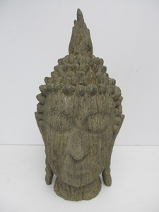 lot 90 image: Large Vintage Style Faux Wood Deity Bust