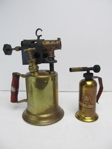 lot 169 image: Pair of Antique Brass Blowtorches