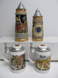 lot 181 image: Lot of 4 Signed German etc Beer Steins