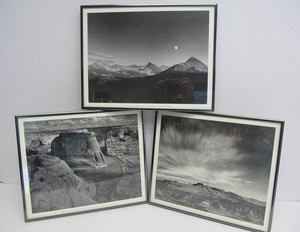 lot 113 image: 3 Framed ANSEL ADAMS Western Photos