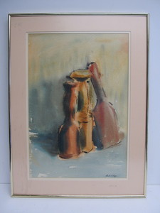 lot 116 image: Signed Vintage Mid Century Original Watercolor Still Life Painting