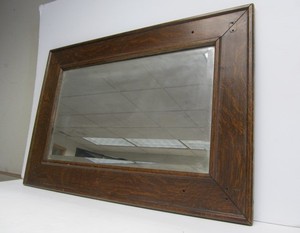 lot 119 image: Antique Oak Wall MirrorHat Rack