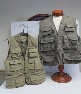 lot 123 image: 2 Nice Gander Mountain Fishing Vests - Size Mens S and Mens 3XL