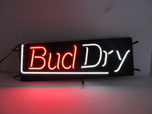 lot 125 image: Working BUD DRY Budweiser Advertising Neon Beer Sign