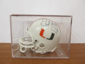 lot 140 image: Autographed JIM KELLY Miami Hurricanes Football Mini Helmet