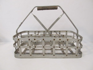 lot 204 image: Old Vintage 1930s Motor Oil or Dairy Bottle Carrier