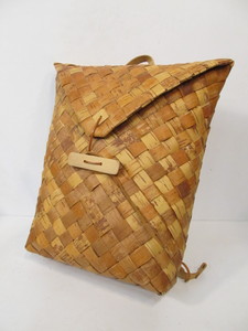 lot 206 image: Quality Vintage Woven Birch Bark HikingCamping Backpack