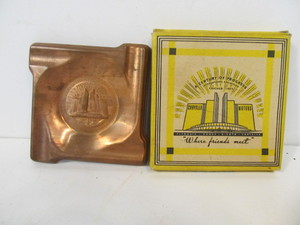 lot 217 image: Orig 1933 Worlds Fair CHRYSLER De Soto Dodge Plymouth Advertising Ashtray wBox