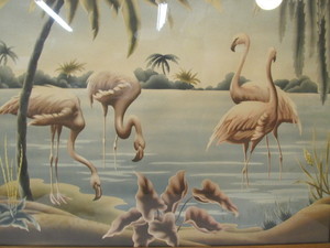 lot 219 image: Nice Vintage Large Mid Century TURNER Flamingo Print