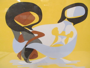 lot 186 image: Mid Century Modern Abstract Art Leda and the Swan Signed Huibert Sabelis