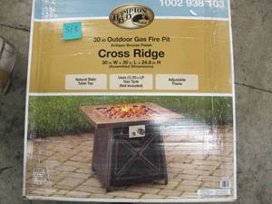 lot S13 image: Hampton Bay Crossridge 50,000 BTU Antique Bronze Finish Gas Fire Pit