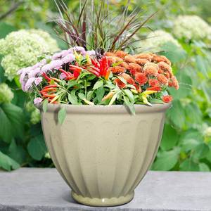 lot S16 image: Southern Patio 15 in. Dia Irish Cream Glaze Caylo Ceramix Planter