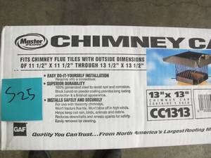 lot S25 image: Master Flow 13 in. x 13 in. Galvanized Steel Fixed Chimney Cap in Black