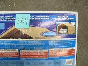 lot S69 image: Replacement Canopy Roof Cover with 50 Elastic Ball Straps for 10 x 20 steel structure carport