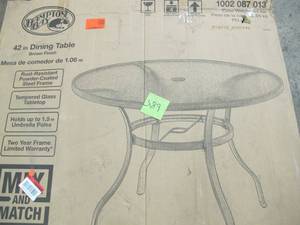 lot S89 image: Hampton Bay Mix and Match Round Metal Outdoor Dining Table