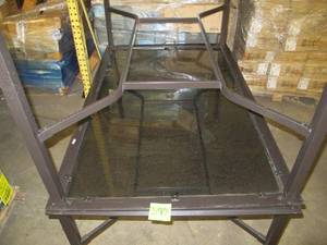 lot S90 image: Outdoor Oasis Andora Rectangular Smoke Glass Top Patio Table - Brown