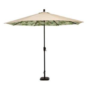 lot S83 image: Hampton Bay 10 ft. Aluminum Market Auto Tilt Market Umbrella in FernOatmeal