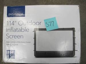 lot S77 image: Insignia NS-SCR117 114 Outdoor Projector Screen Only - White - No Inflatable