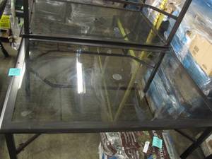 lot S104A image: Outdoor Oasis Andora Rectangular Smoke Glass Top Patio Table - Brown