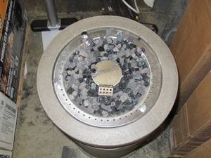 lot S57 image: Outdoor Gas Fire Column - 30,000 BTU - Missing Cover - Works