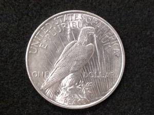 lot 57 image: 1922 D Peace Silver Dollar...