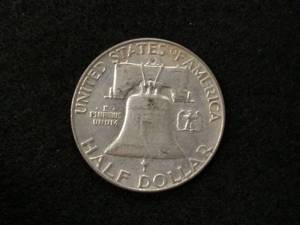 lot 117 image: 1958 D Franklin Silver Half Dollar...
