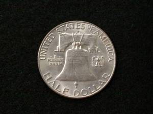 lot 120 image: 1962 D BU Franklin Silver Half Doll...
