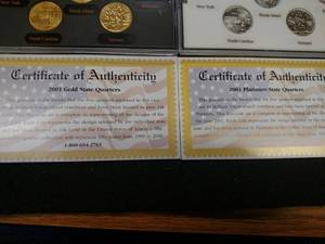 lot 147 image: 2001 Gold & Platinum State Quarter ...