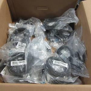 lot 34 image: Box of RJ45 Black Patch cables, New, Various lengths