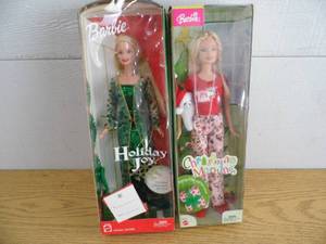 lot 47 image: Lot of 2 Holiday Barbie Dolls