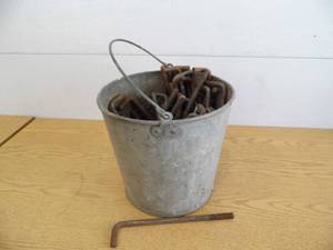 lot 81 image: Galvanized Bucket of Bolts