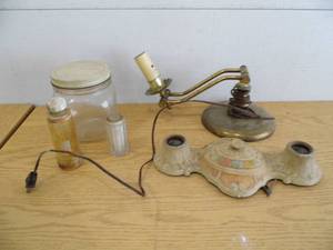 lot 87 image: Antique Light Fixtures - Jars